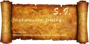 Stefanovics Indira névjegykártya